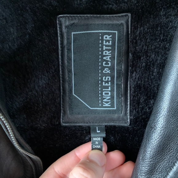 Men’s Knoles & Carter Italian Leather Biker Jacket - Picture 3 of 16